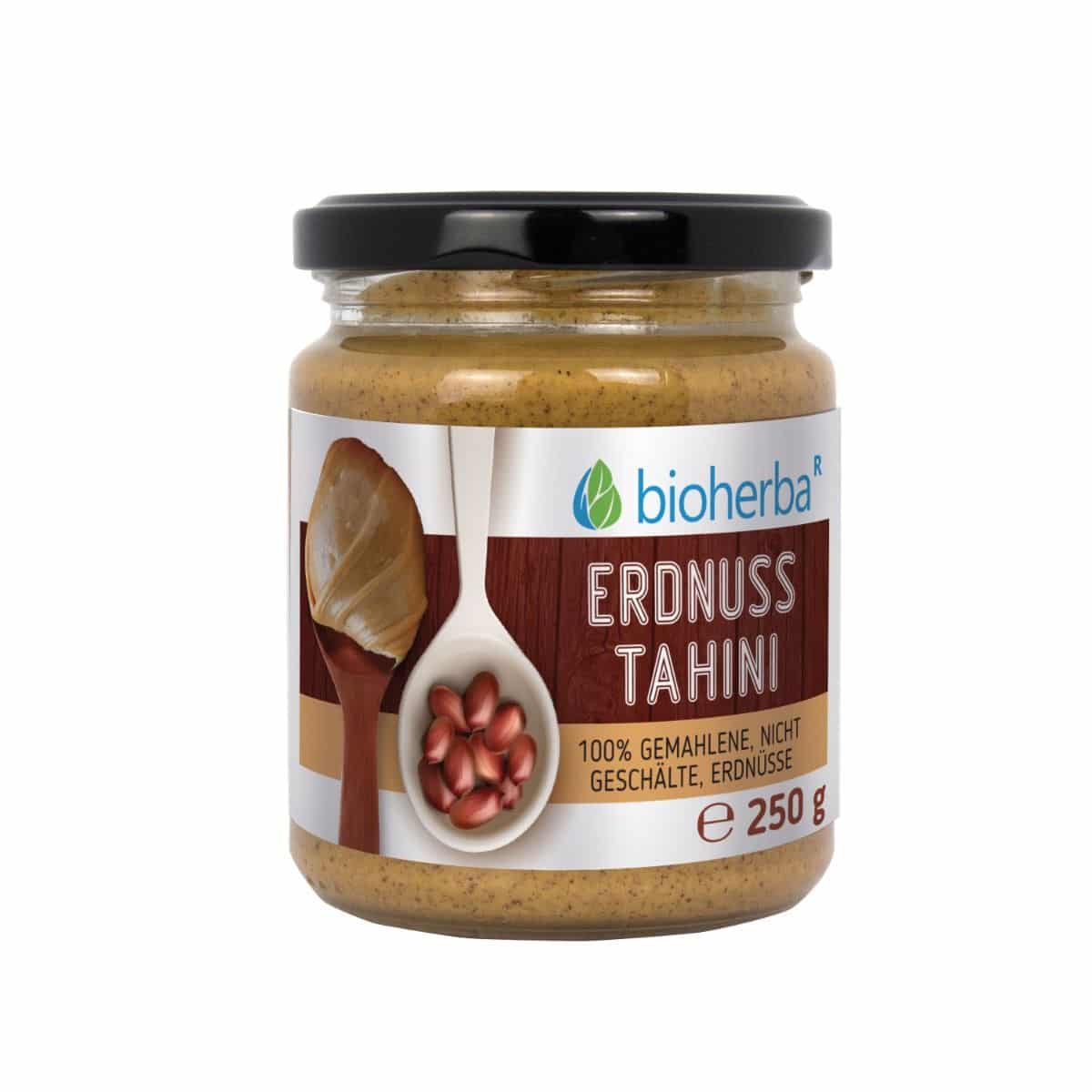 Bioherba Erdnuss-Tahini 100% gemahlene nicht geschälte Kerne