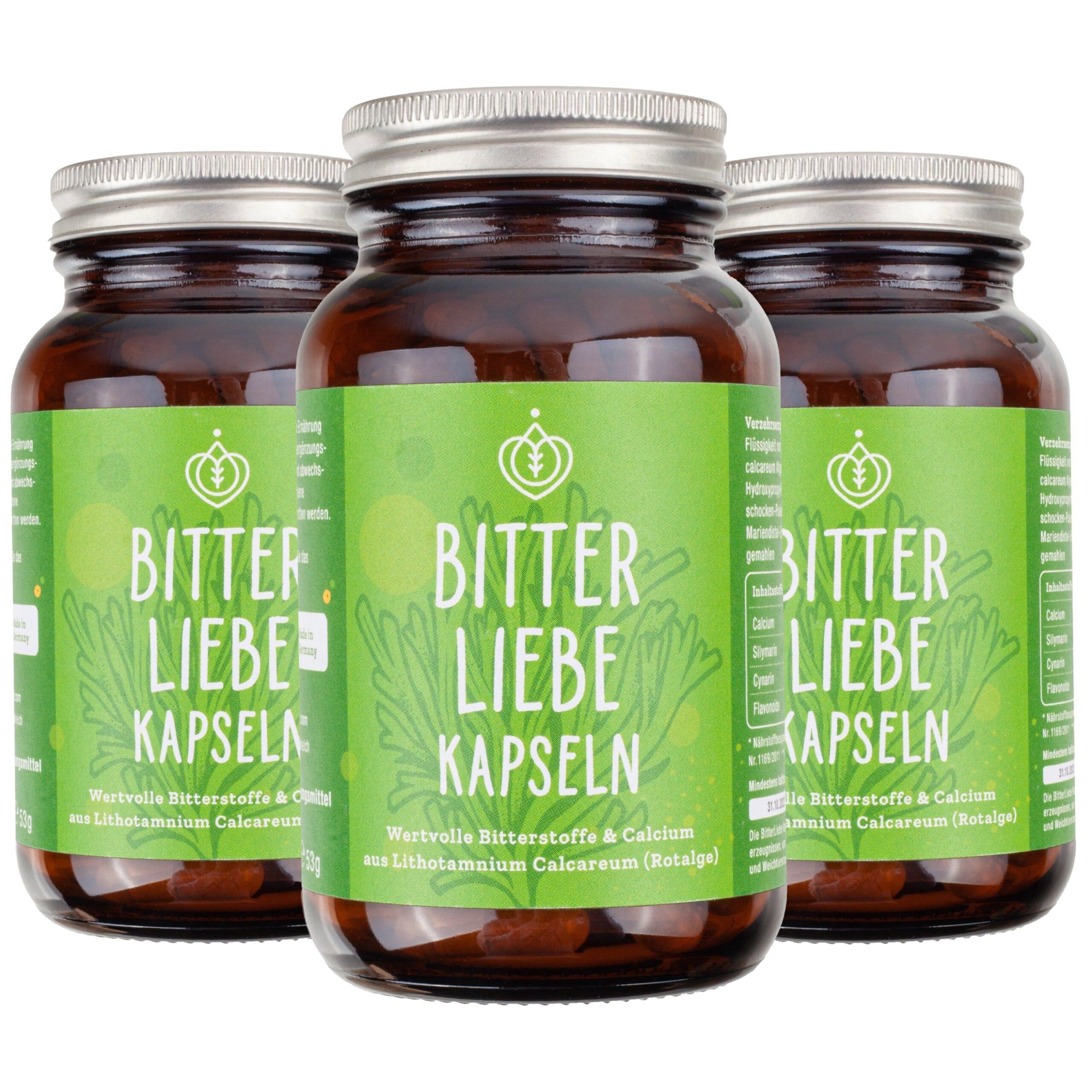 BitterLiebe - Bitterstoffe Kapseln - Bittertropfen als Kapsel ohne Alkohol - für Dein Wohlbefinden