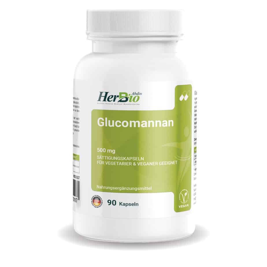 HerbBio Glucomannan 500mg natürliche Sättigungskapseln