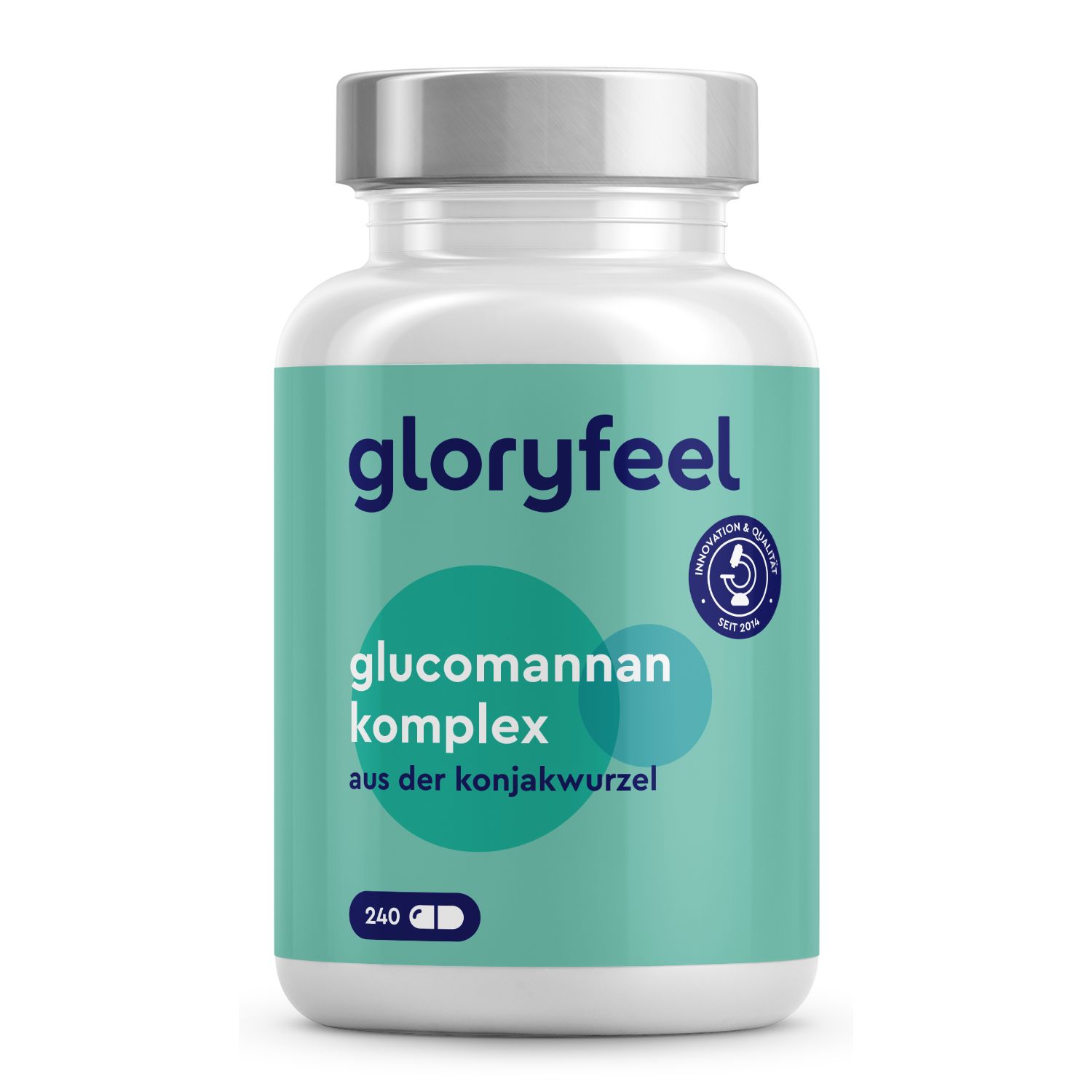 gloryfeel® Glucomannan Kapseln - 4000mg/Tag - 240 Kapseln - Konjak Wurzel - Vitamin D3 & Chrom